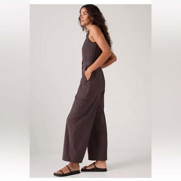 New Athleta 12 Brooklyn Utility Jumpsuit Shale Size 2 - Picture 6 of 12